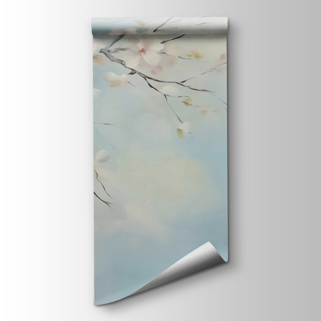 Blossom branches on blue — product view