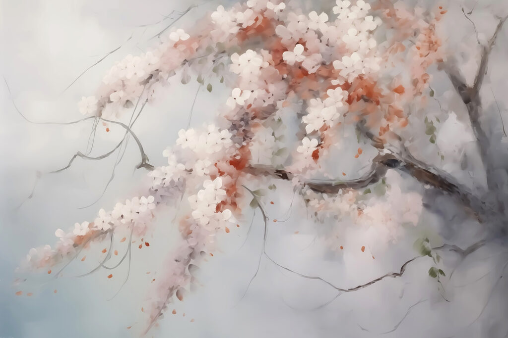 Pink blossom branches — full design