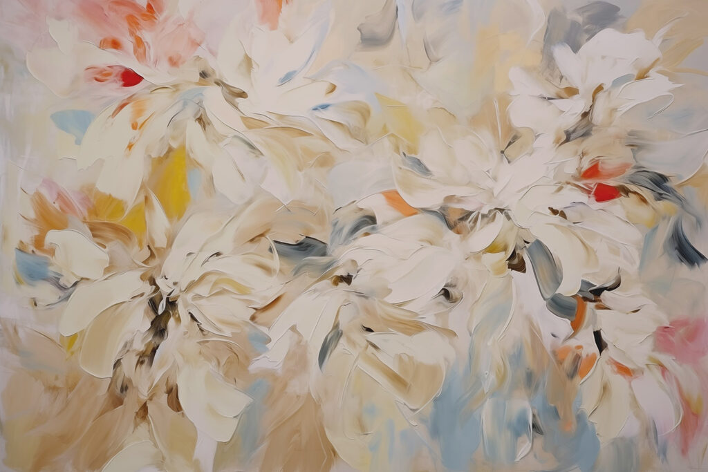 Pale yellow brushstroke flowers — full design