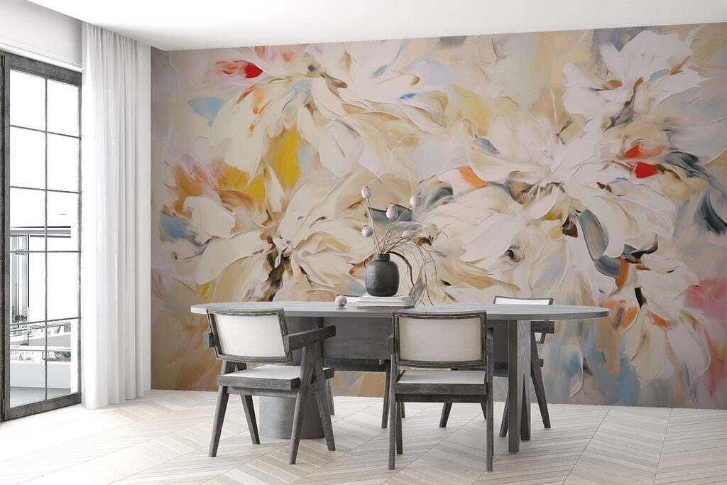 Pale yellow brushstroke flowers — interior 2