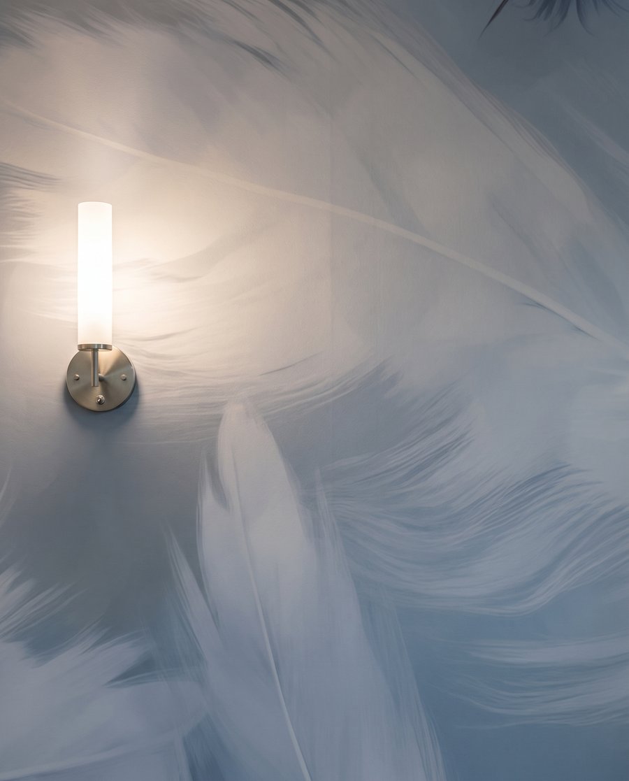 Feathers floating softly — detail