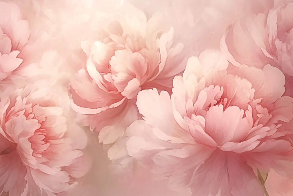 Field of pink peonies — full design