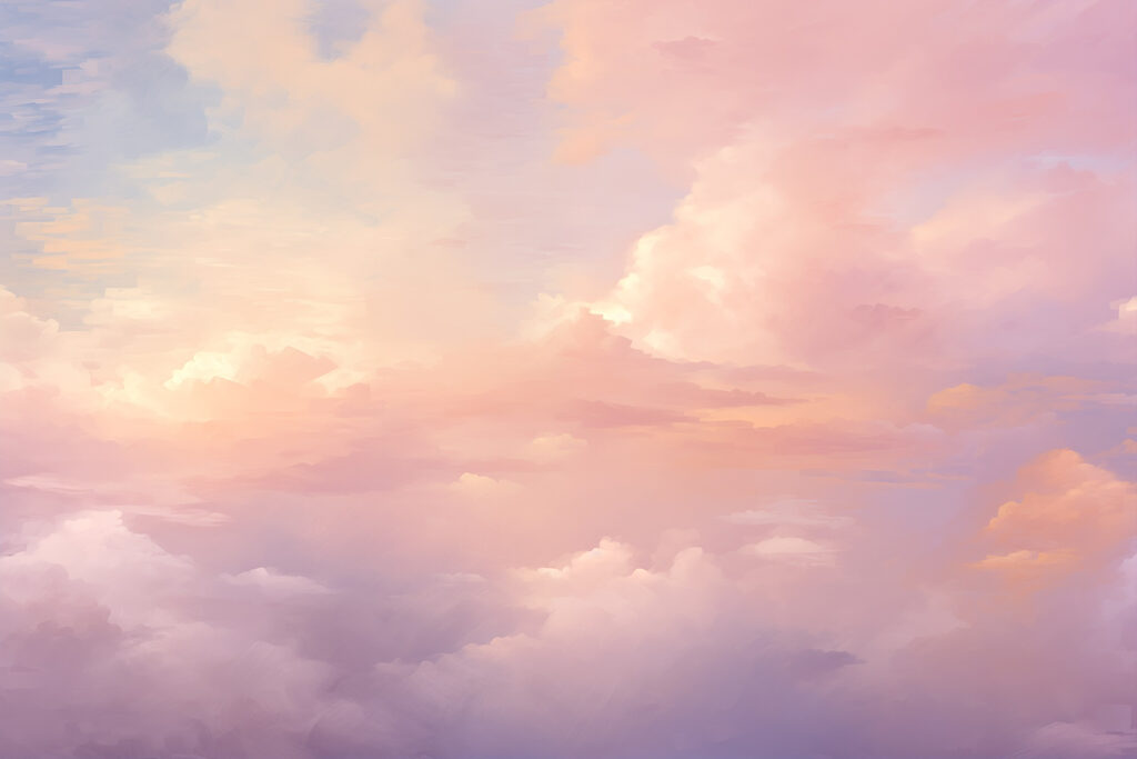 Pastel clouds at dusk — full design