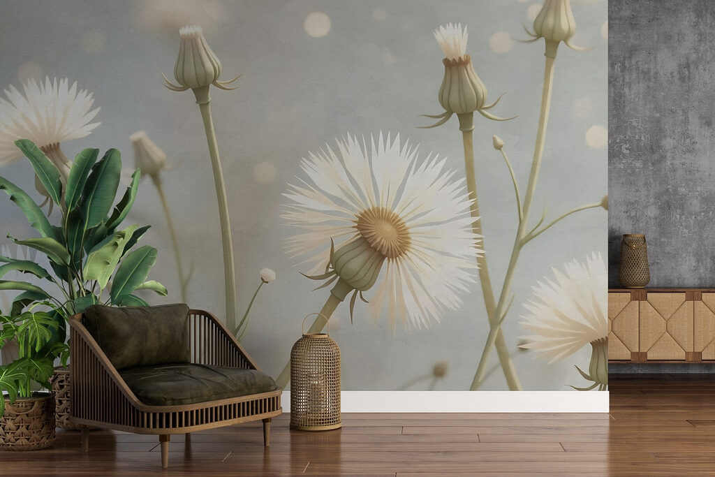 Fluffy flowers in light — interior 3