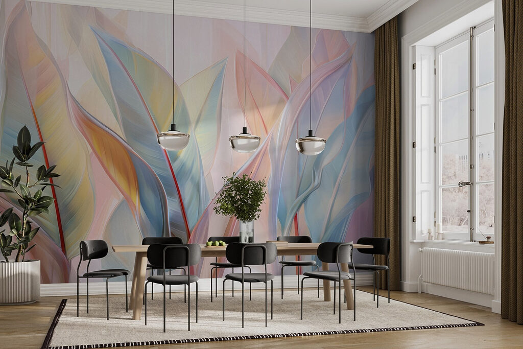 Overlapping leaves in pastel — interior 4