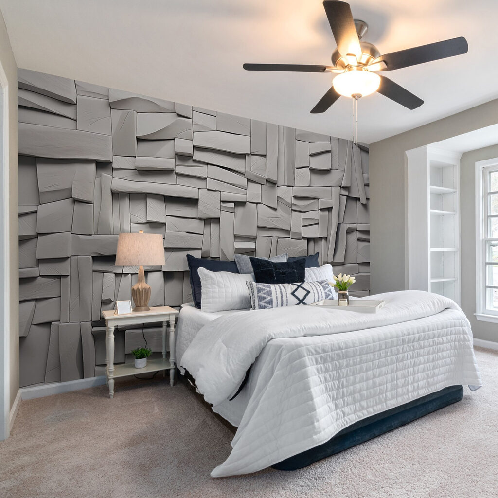 Layered white shapes — interior 1