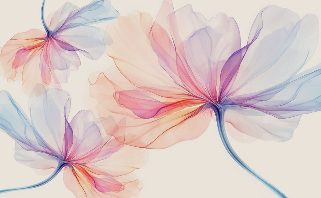 Flowers in rainbow colours — full design