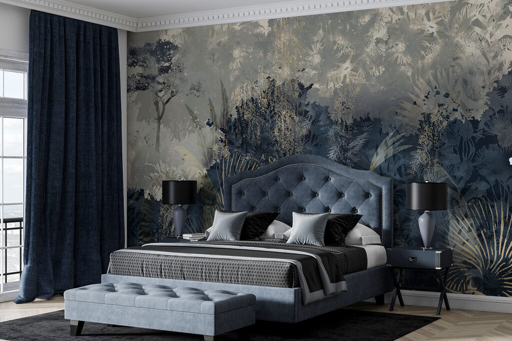 Tropical leaves in mist — interior 1