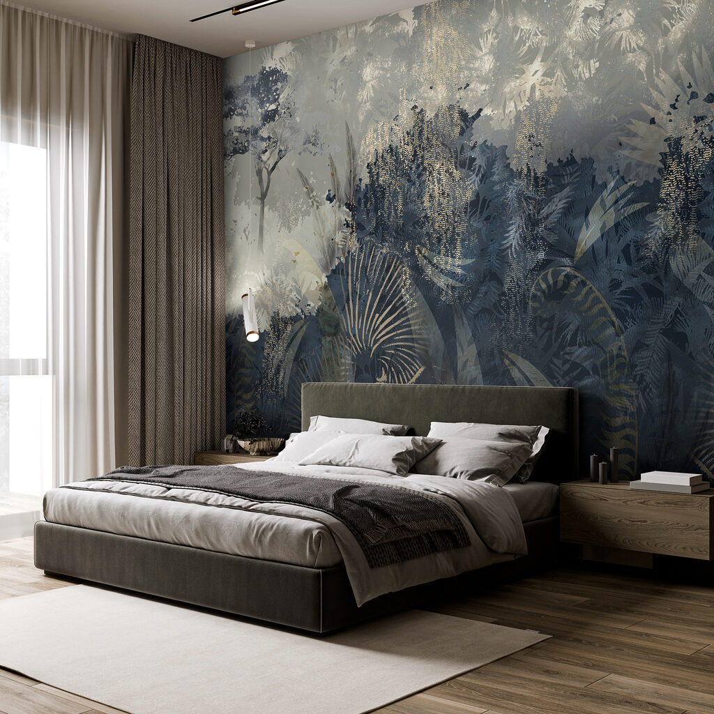 Tropical leaves in mist — interior 2