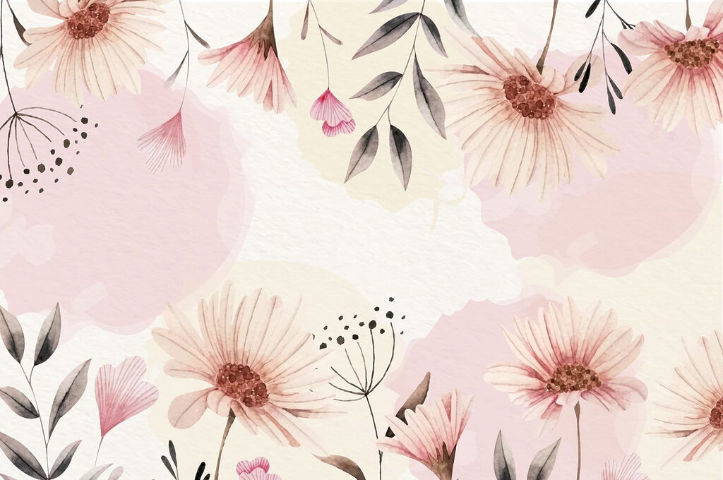 Flowers around soft colour — full design