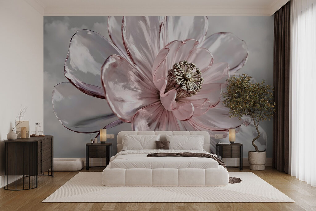 Flower with glossy petals — interior 1