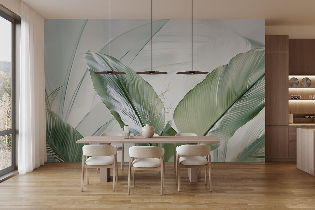 Green leaves against light — interior 3