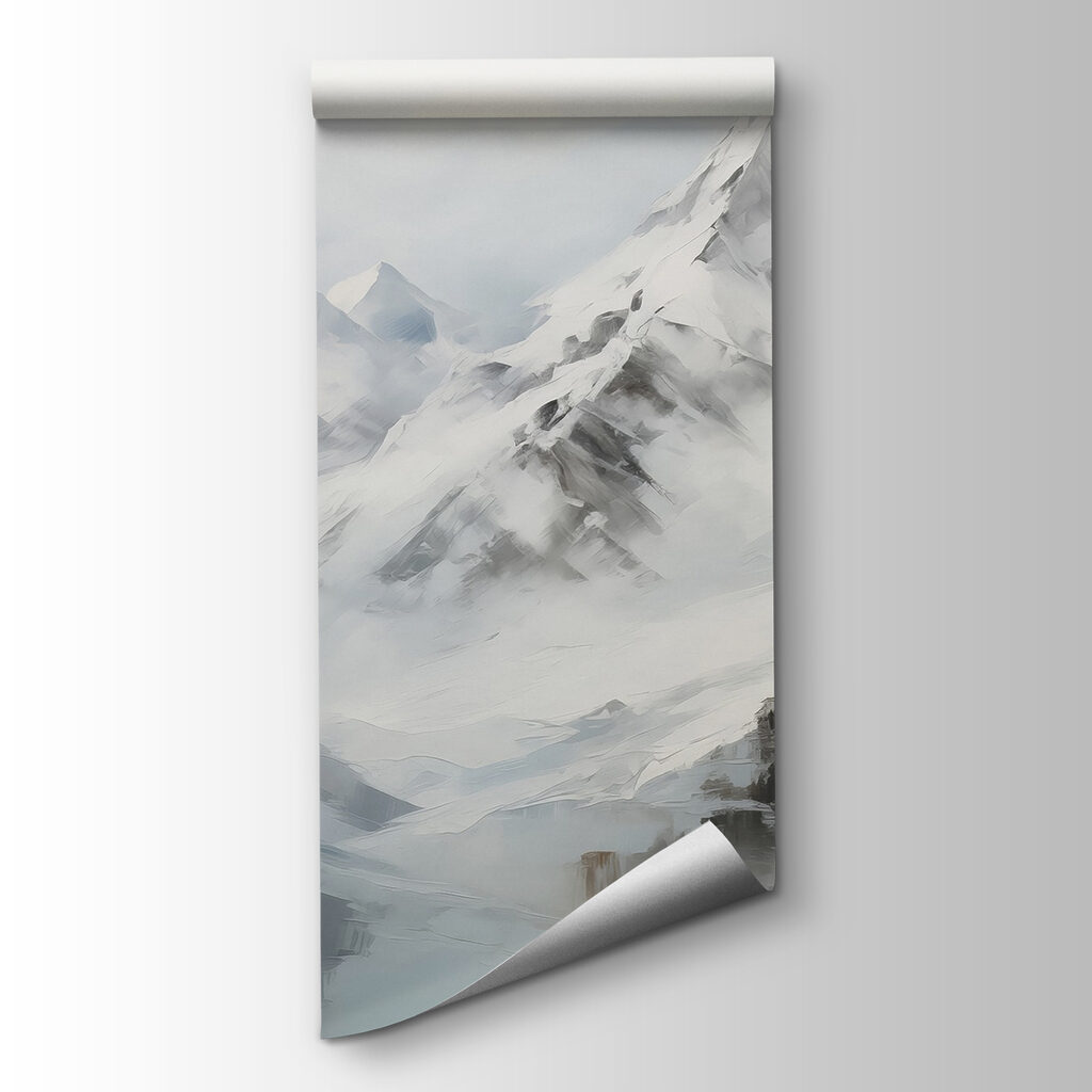 Snowy peaks in watercolour — product view