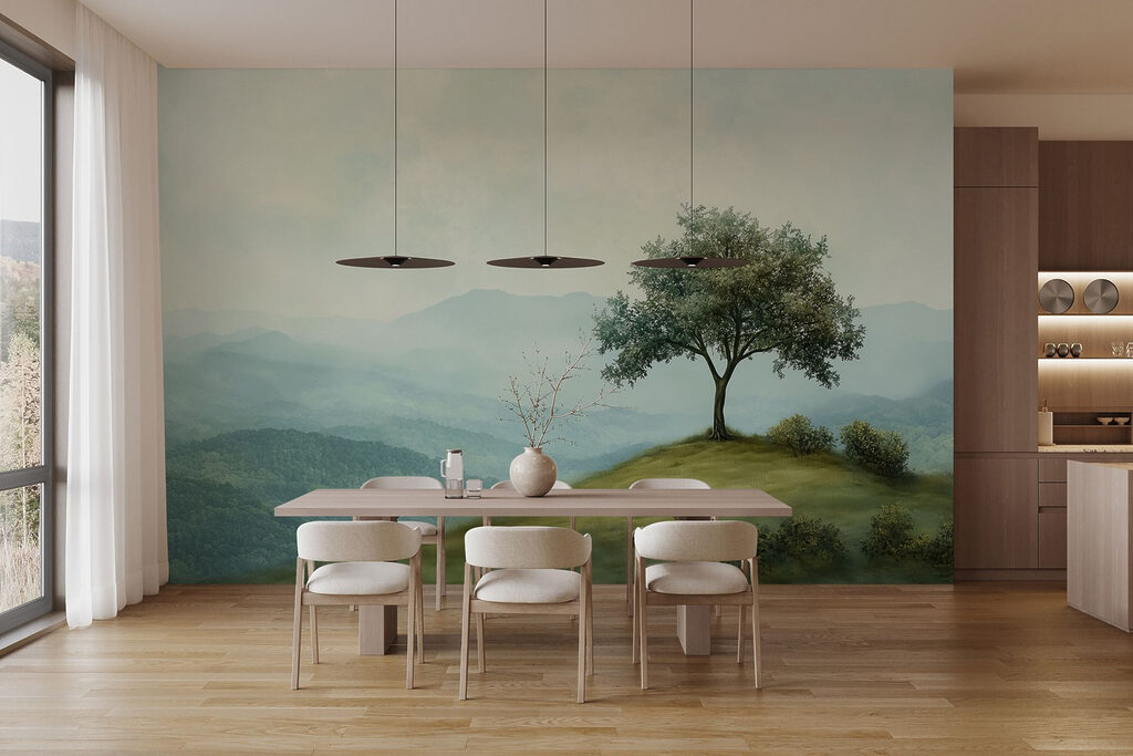Lone tree over hills — interior 4