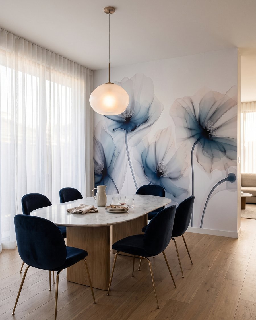 Deep blue flower hearts — interior 6