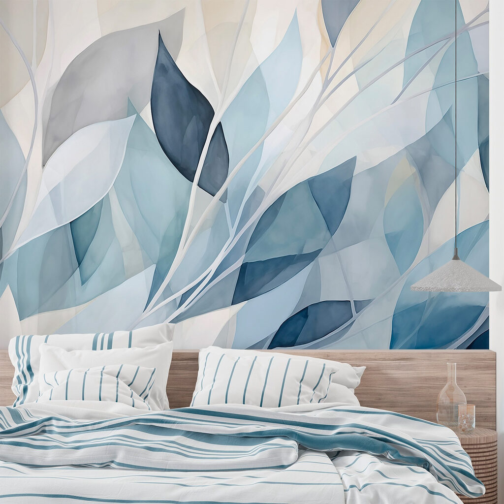 Blue leaves in facets — interior 2