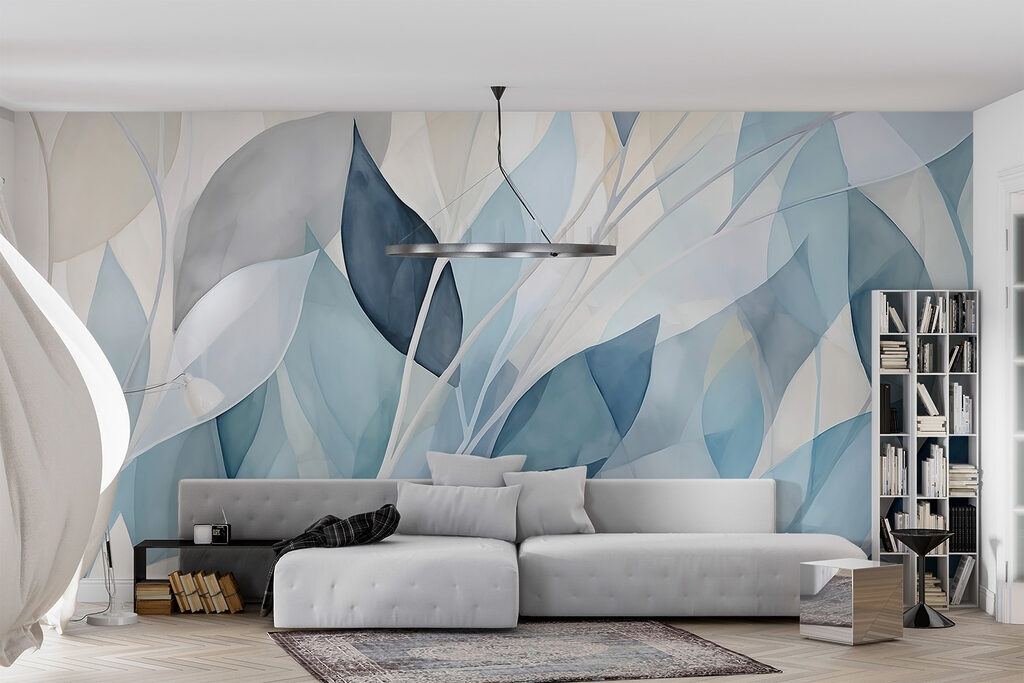 Blue leaves in facets — interior 3