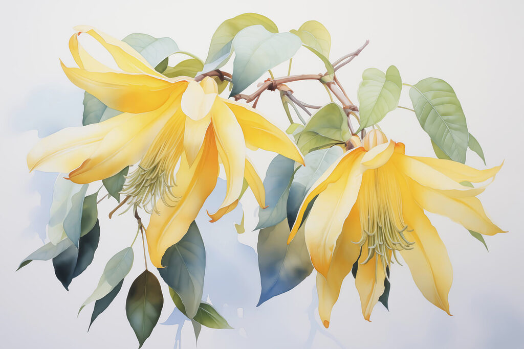 Yellow flowers hanging down — full design
