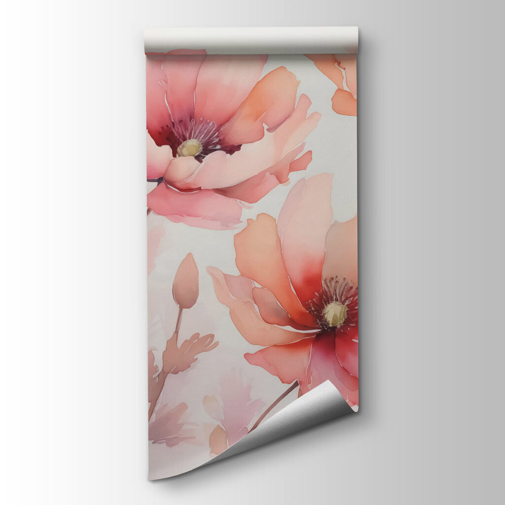 Pink petals in watercolour — product view