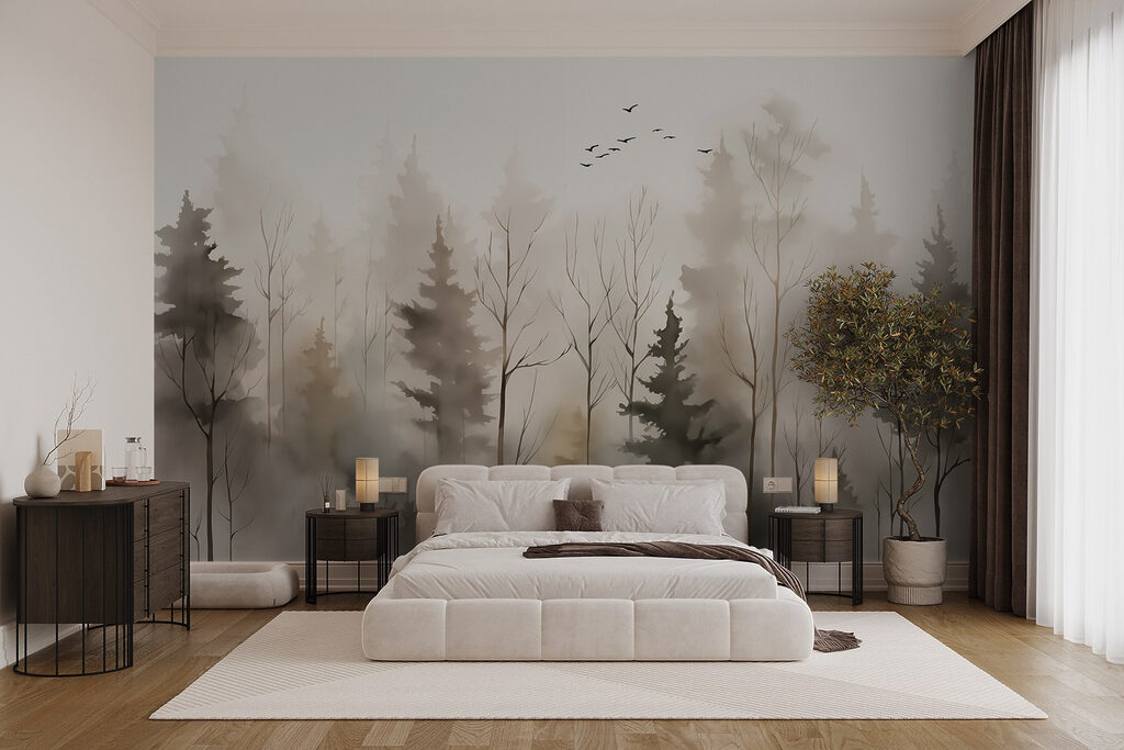 Trees in forest mist — interior 1