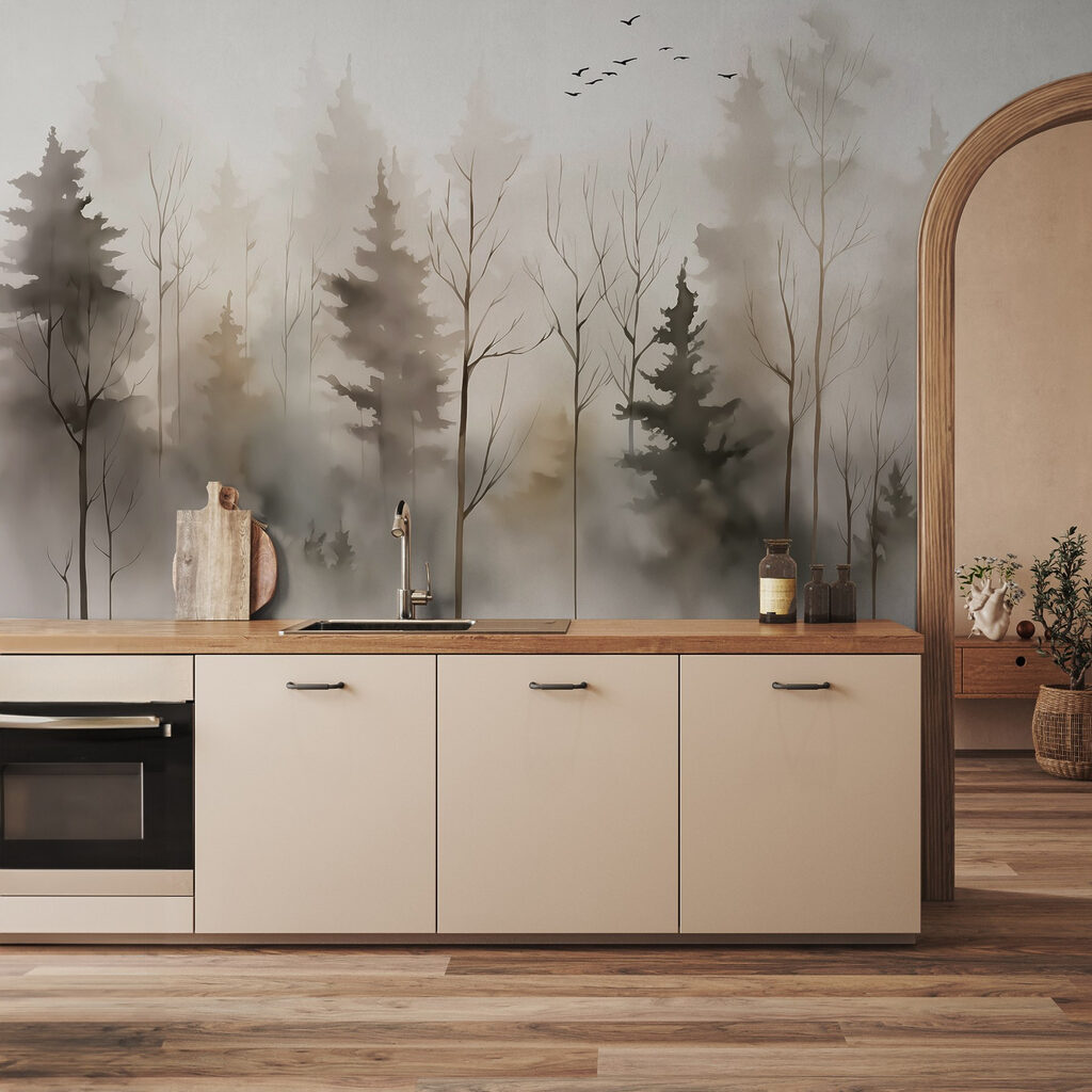 Trees in forest mist — interior 2