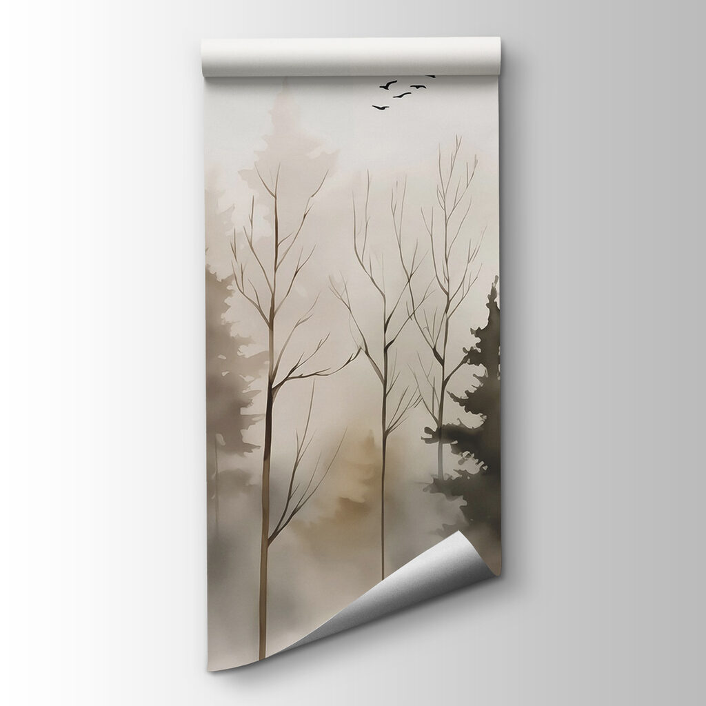 Trees in forest mist — product view