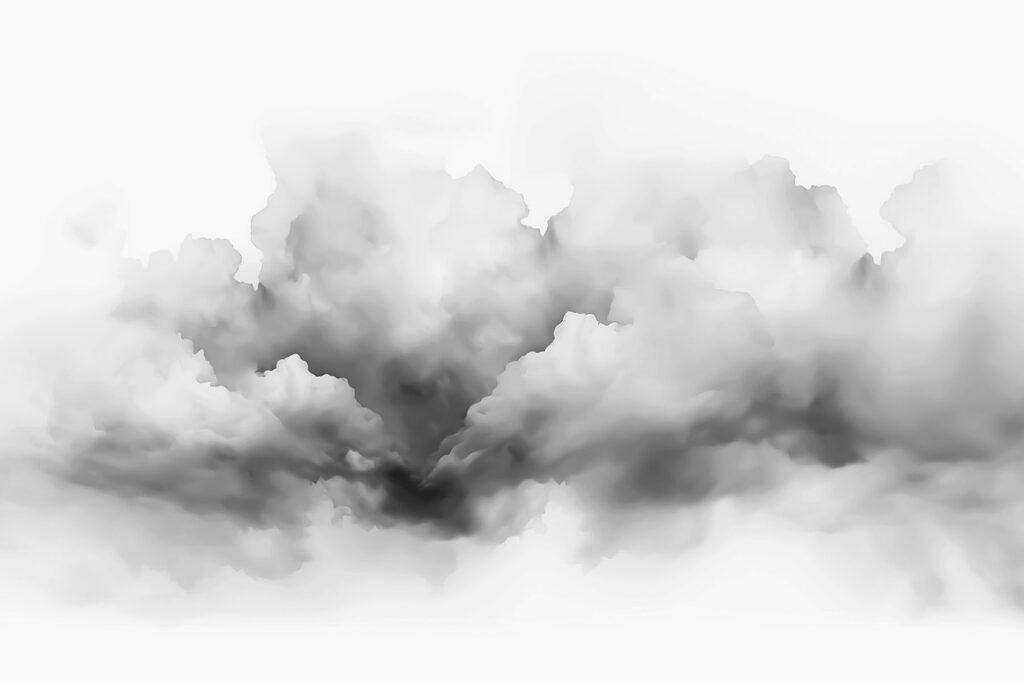 Grey clouds blending together — full design