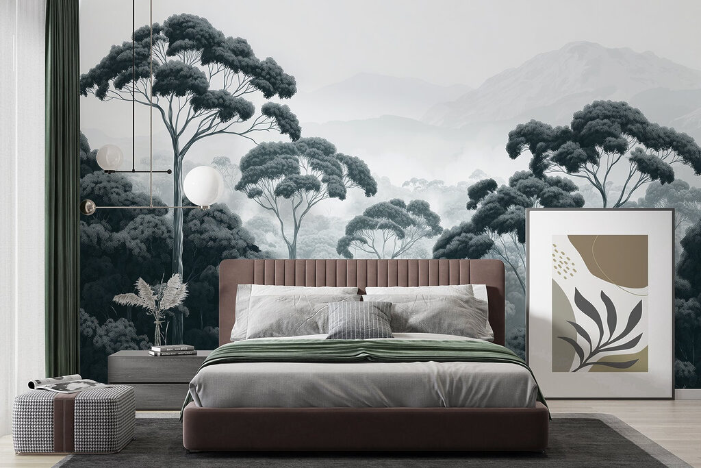 Tall treetops over hills — interior 2