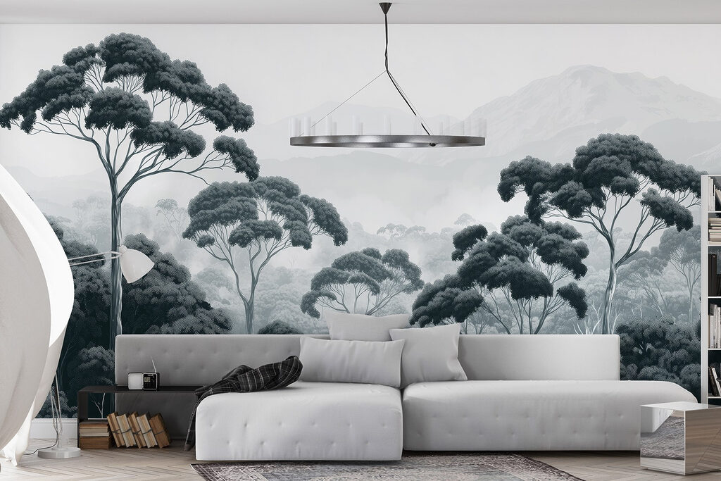 Tall treetops over hills — interior 3