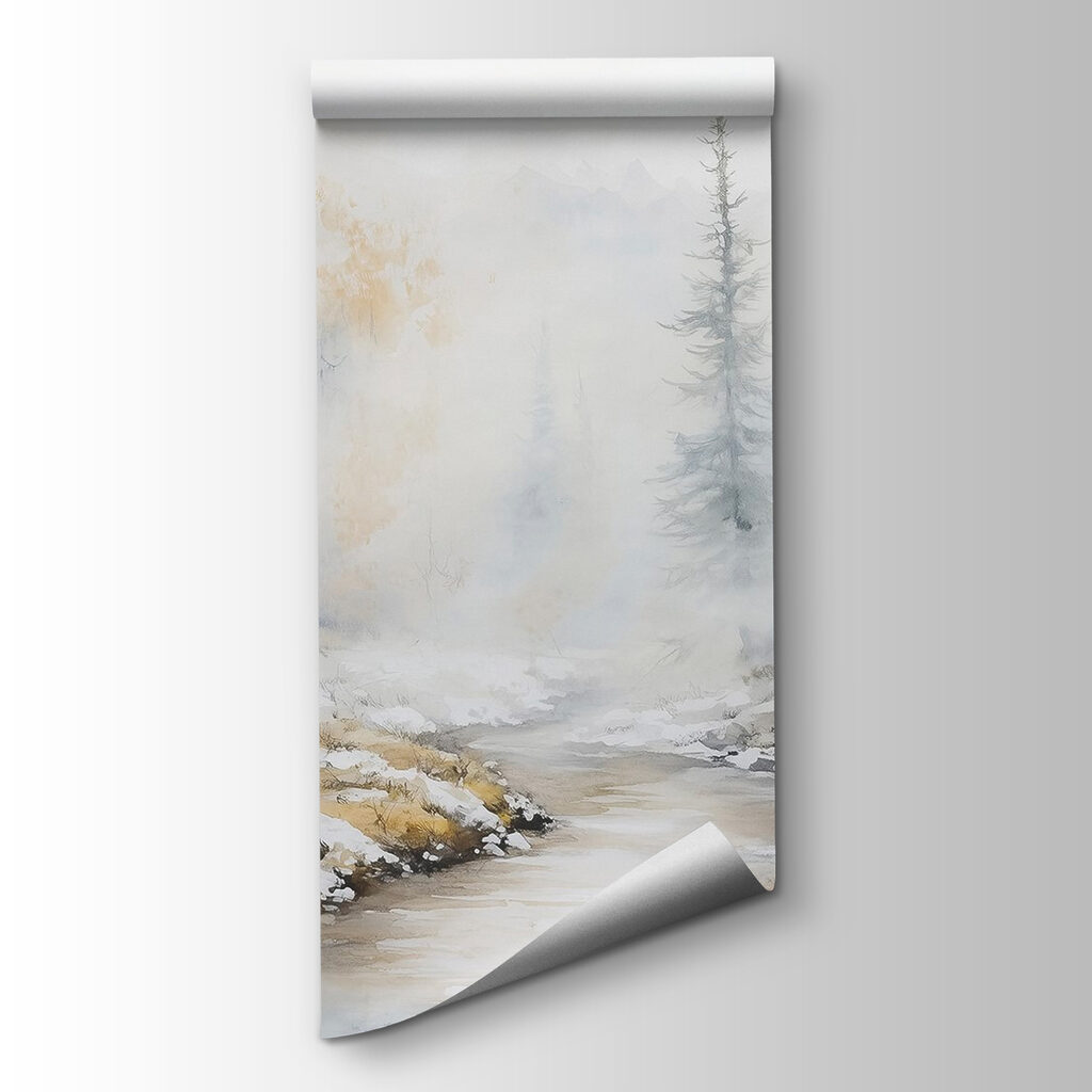 Winter stream between trees — product view