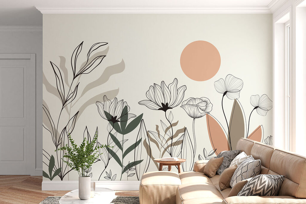 Wildflowers under peach sun — interior 1