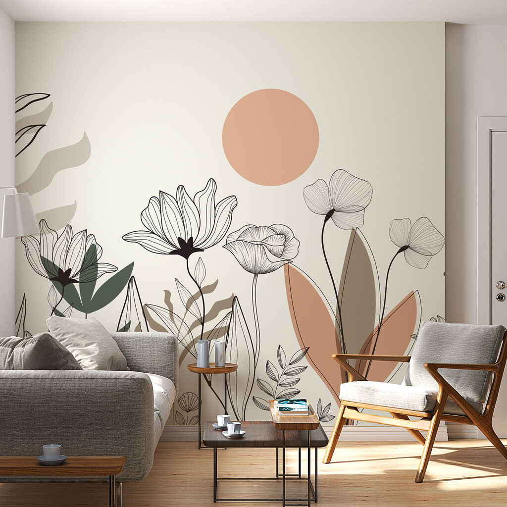 Wildflowers under peach sun — interior 2