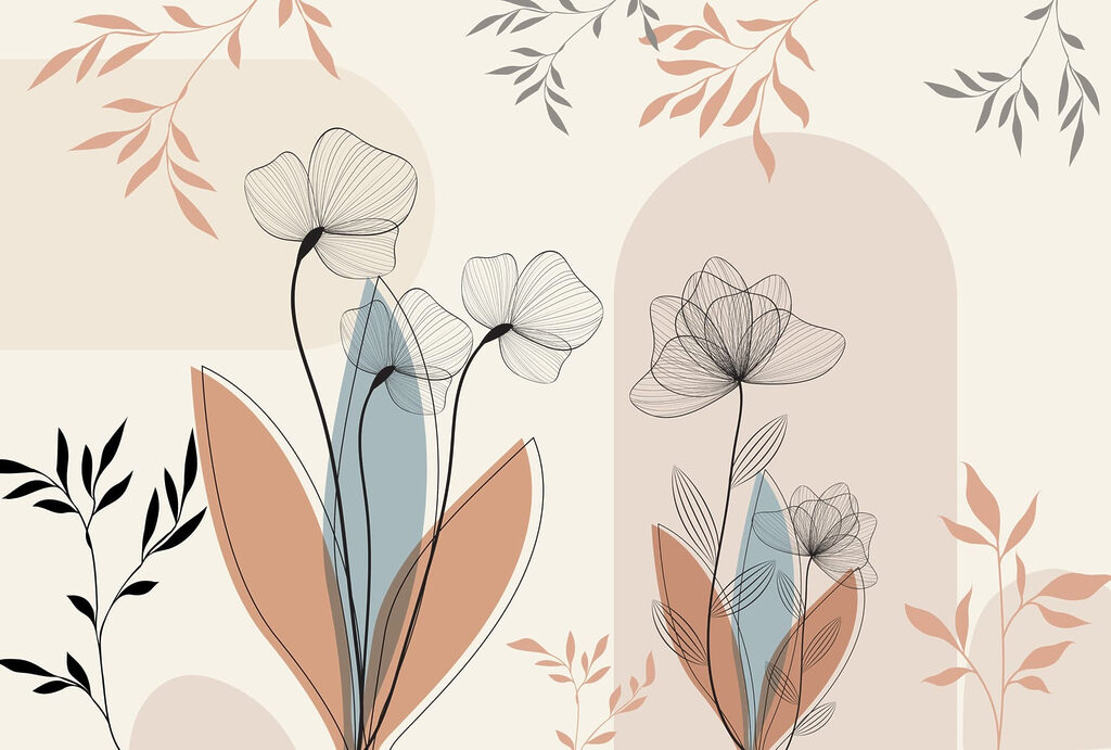 Flower outlines and arches — full design