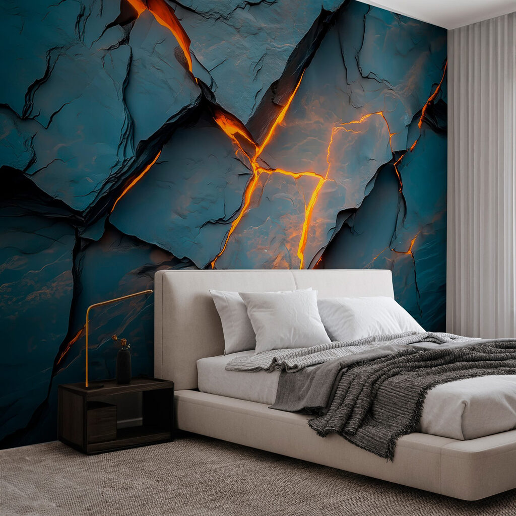 Orange glow in cracks — interior 1
