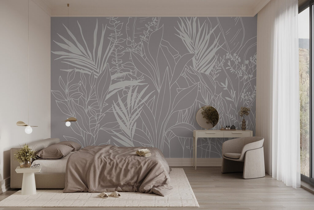 Fine tropical line drawing — interior 1