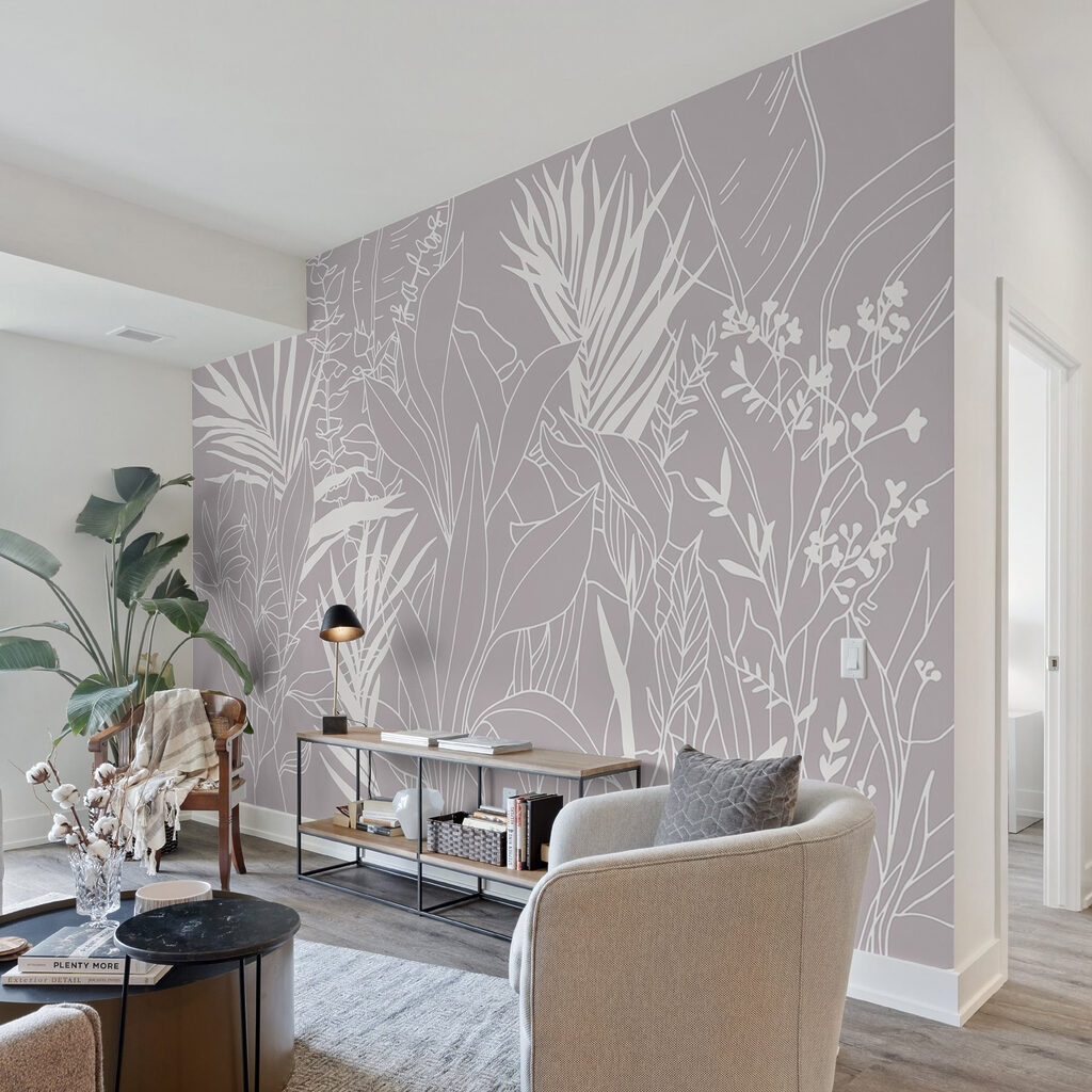 Fine tropical line drawing — interior 2