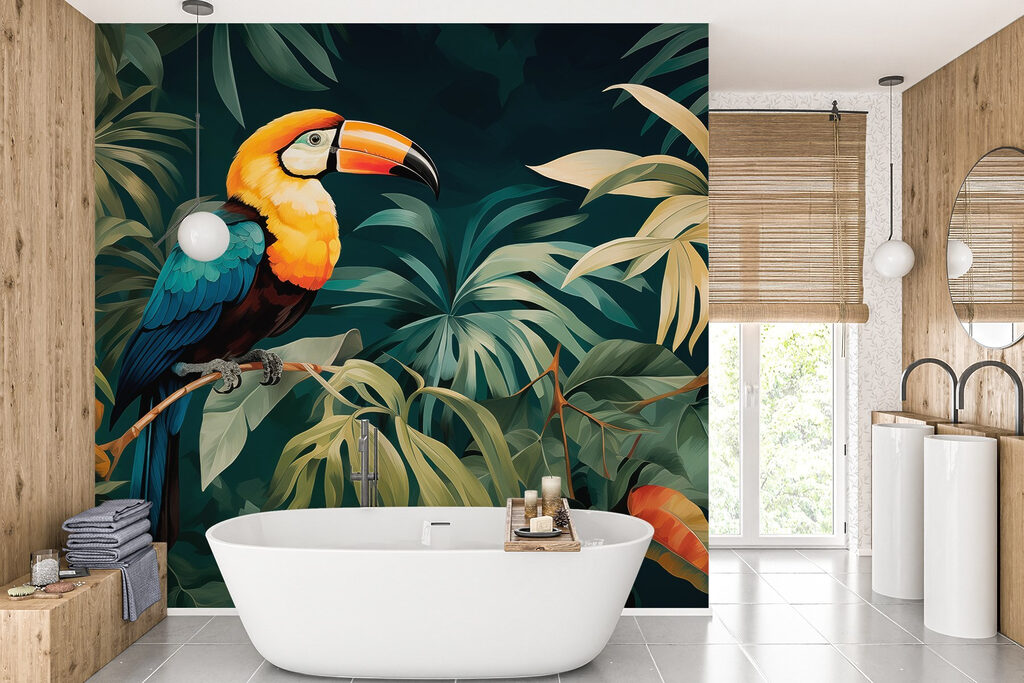 Toucan among golden leaves — interior 2