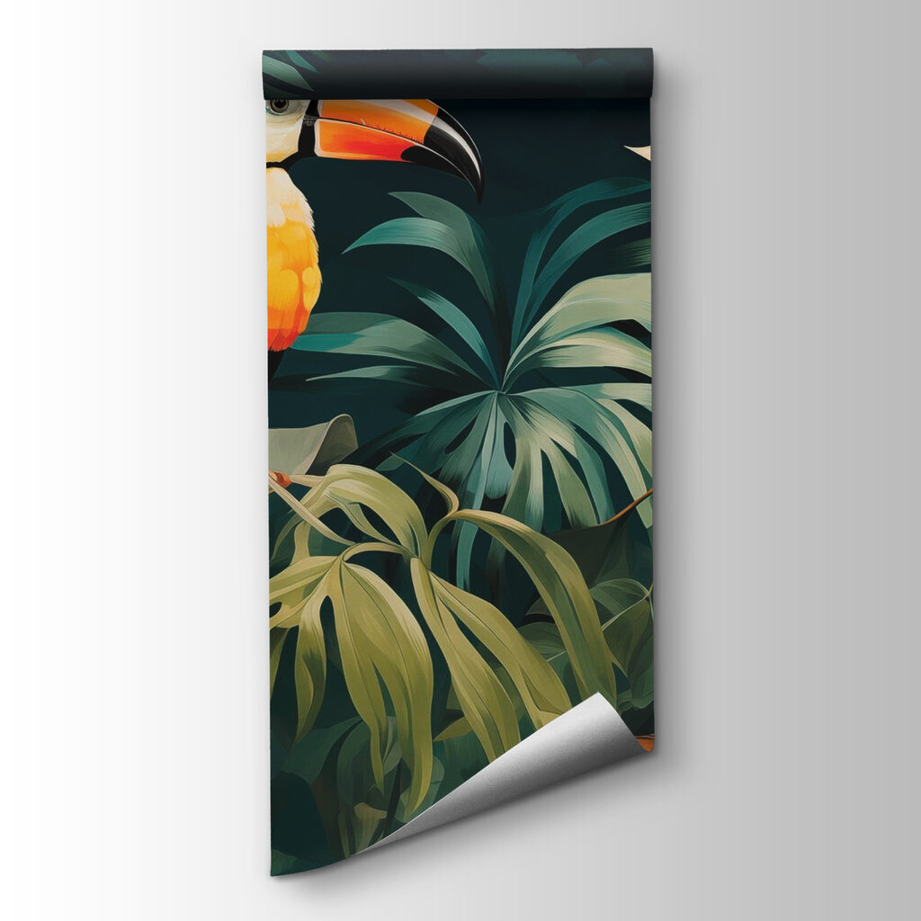 Toucan among golden leaves — product view