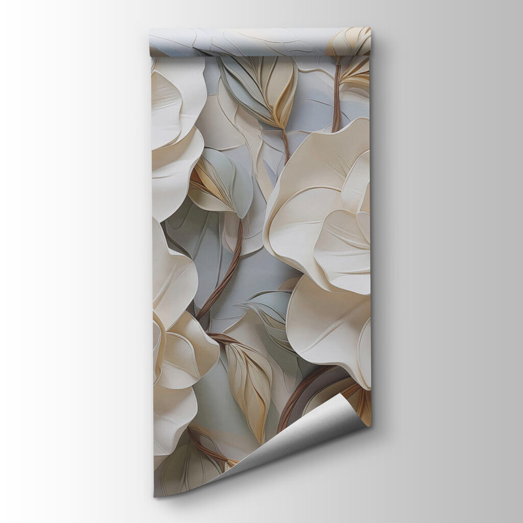 White roses and leaves — product view