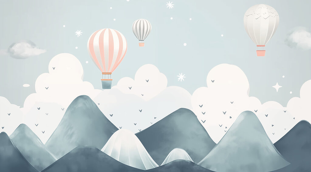 Balloons Over Mountains — full design