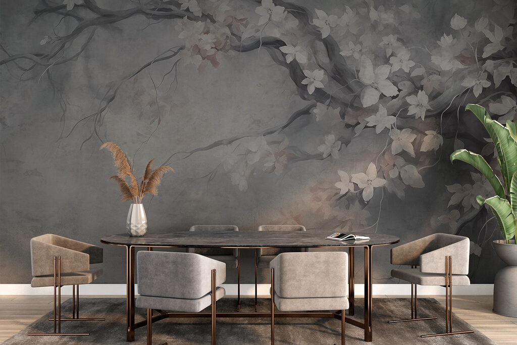 Blossom branches in mist — interior 3