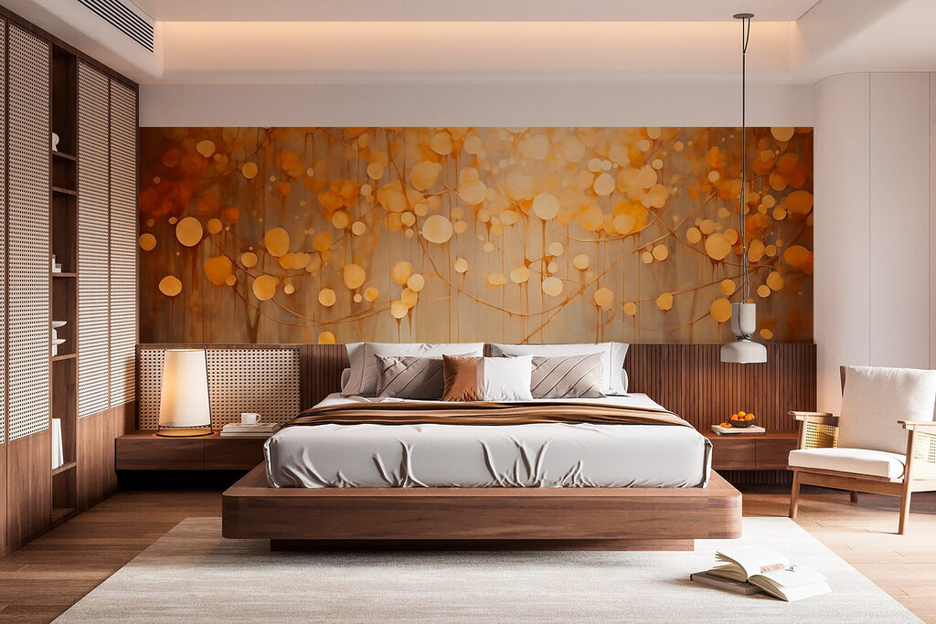 Golden orbs among trees — interior 1