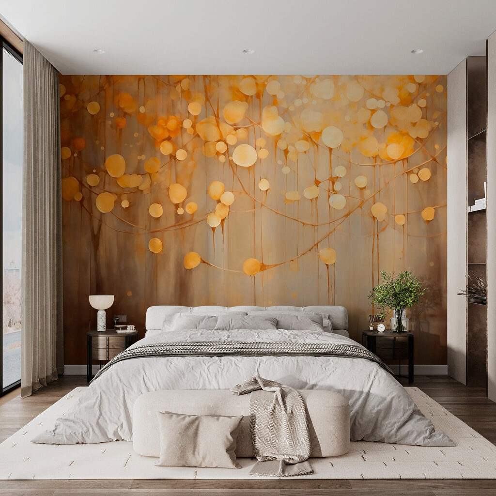 Golden orbs among trees — interior 2