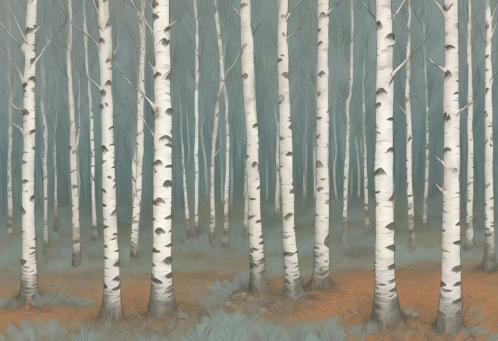 Birches in the forest — full design