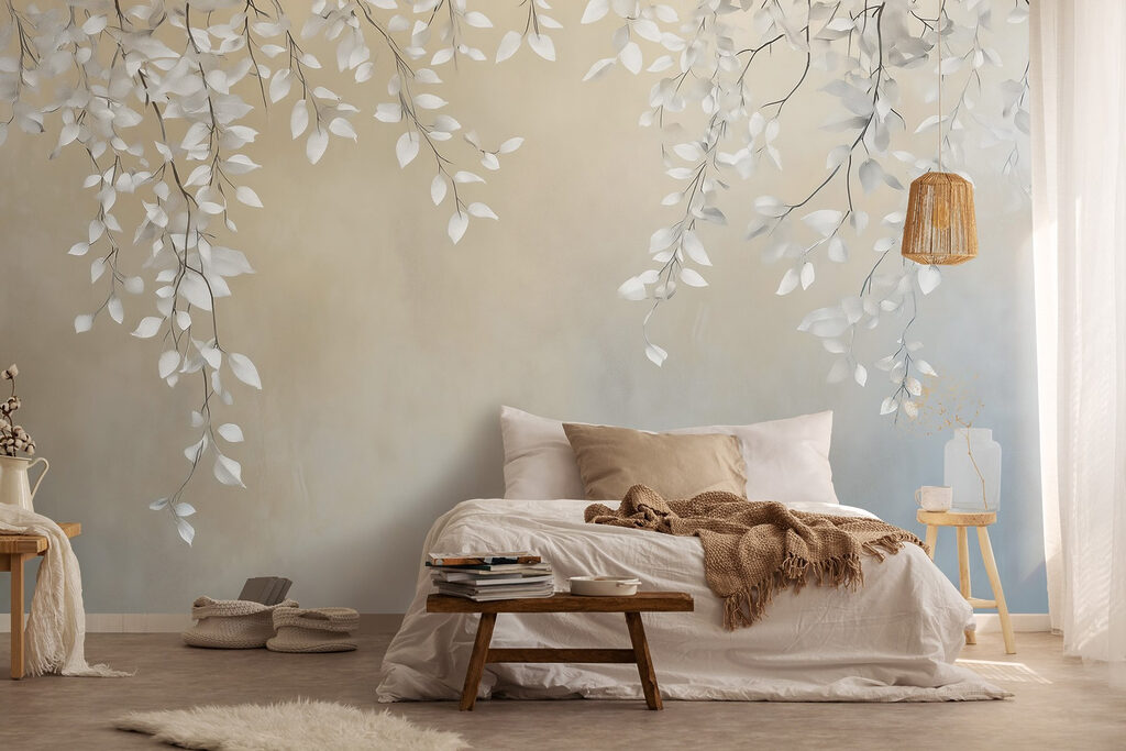 Hanging white leaves — interior 1