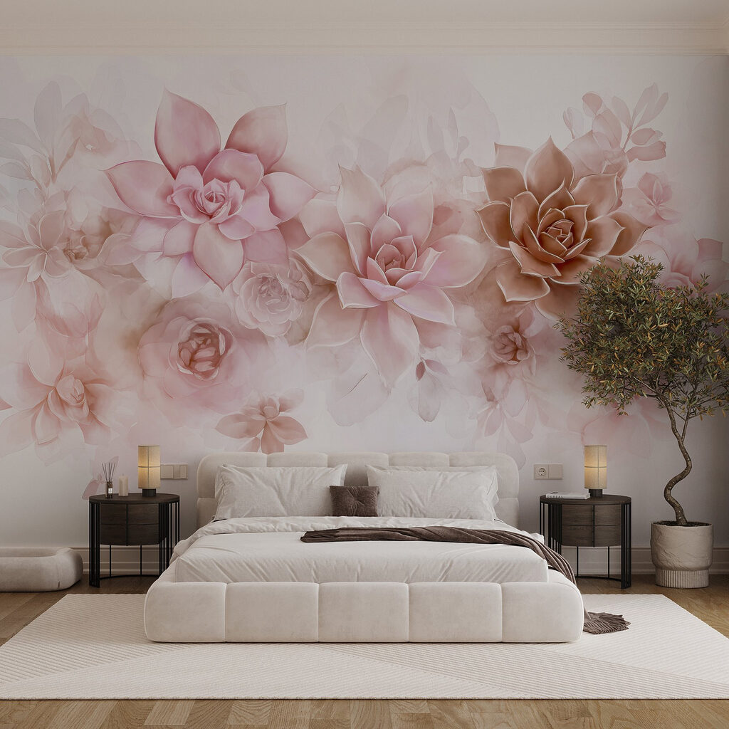 Pink flowers in rosettes — interior 2