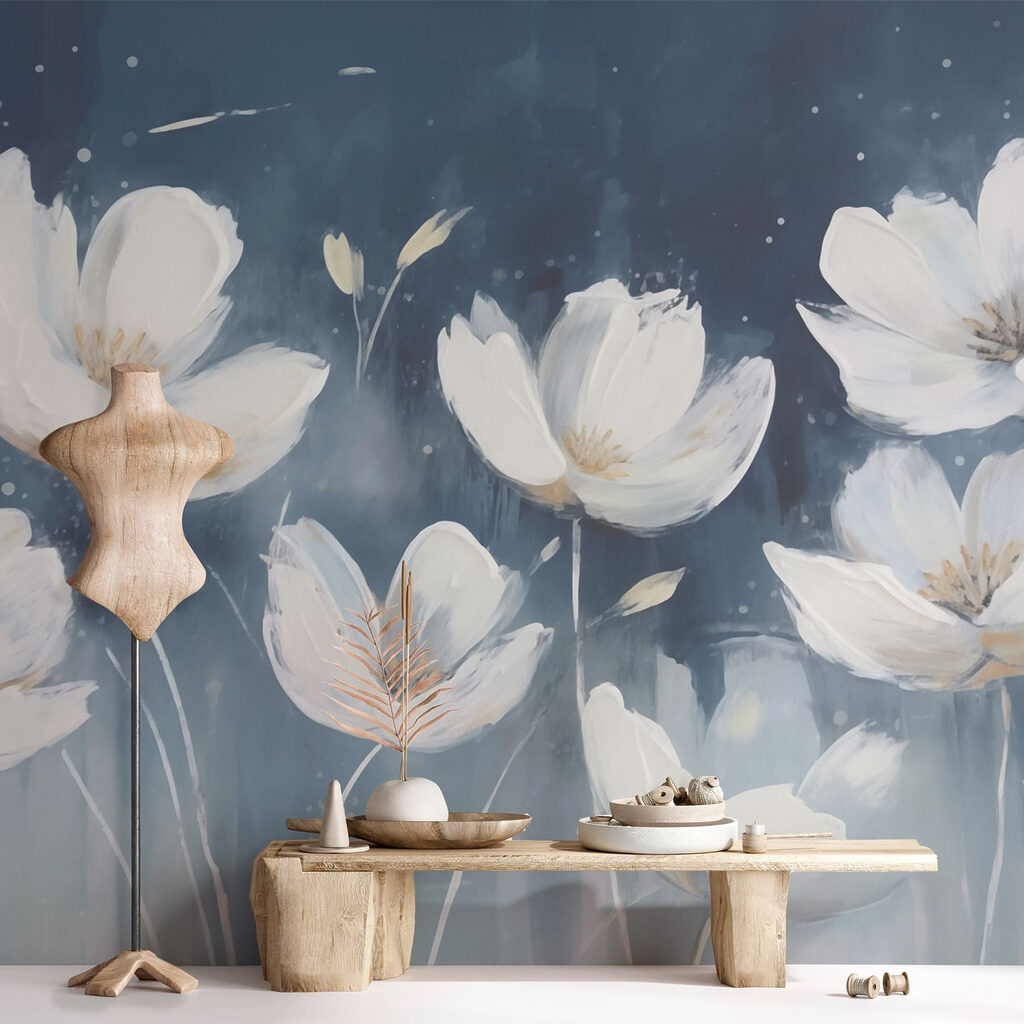 Flowers against evening blue — interior 2