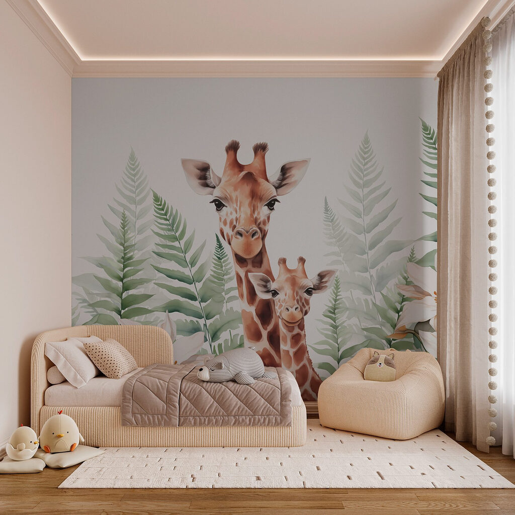 Two giraffes among ferns — interior 2
