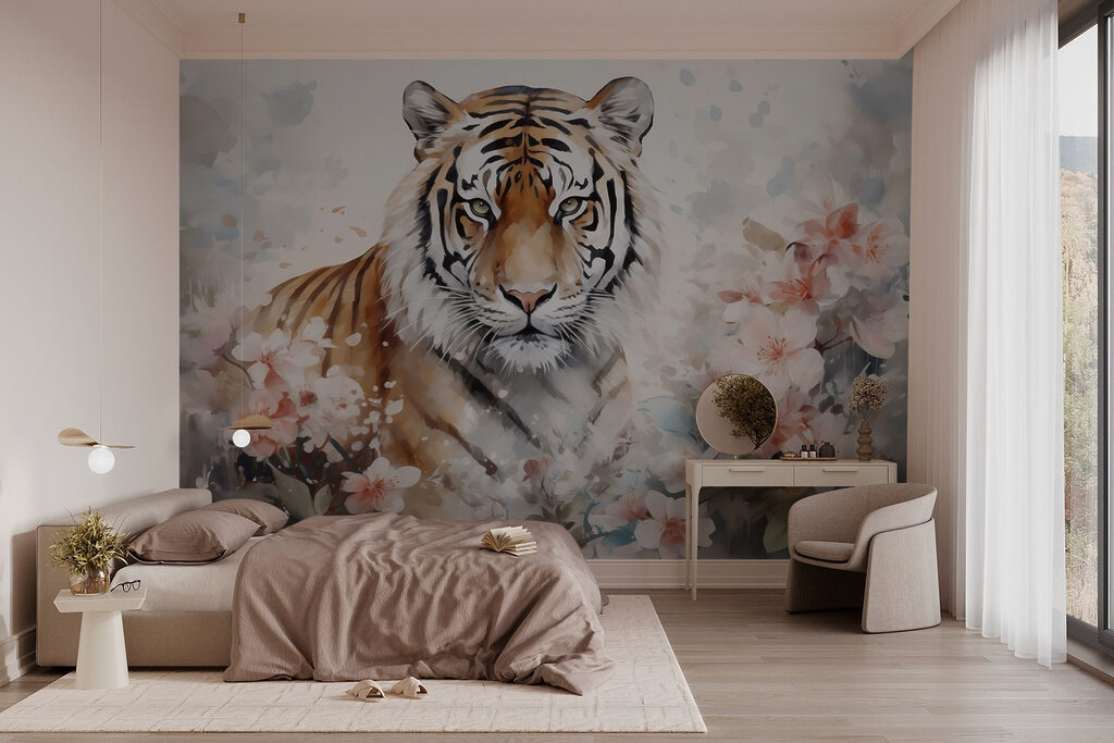 Tiger among delicate blossom — interior 1