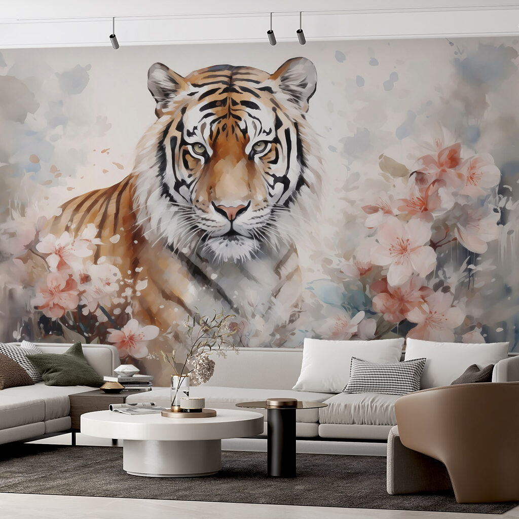 Tiger among delicate blossom — interior 2